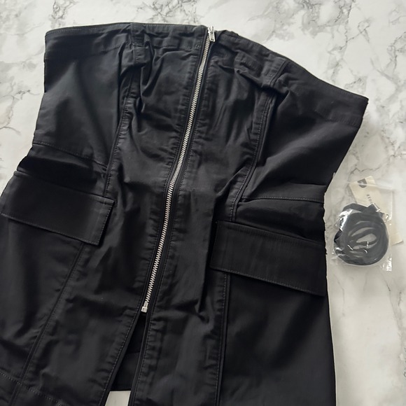 Anthropologie Black Strapless Convertible Zip Front Bodice Top Women Size Small - Picture 4 of 10